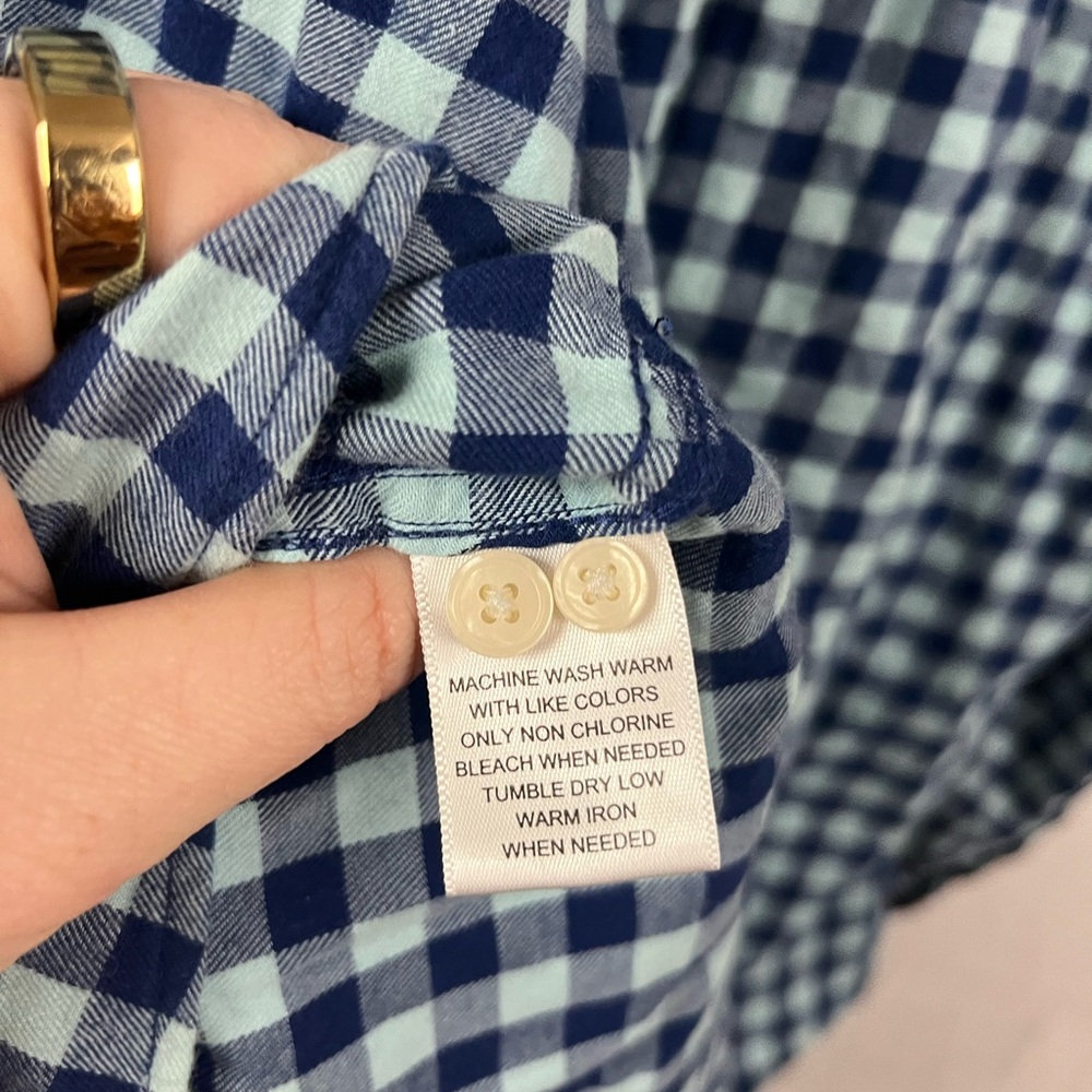 UNTUCKit Women's Vanessa Blue Plaid Button Front Shirt- Size 12 - Picture 6 of 6